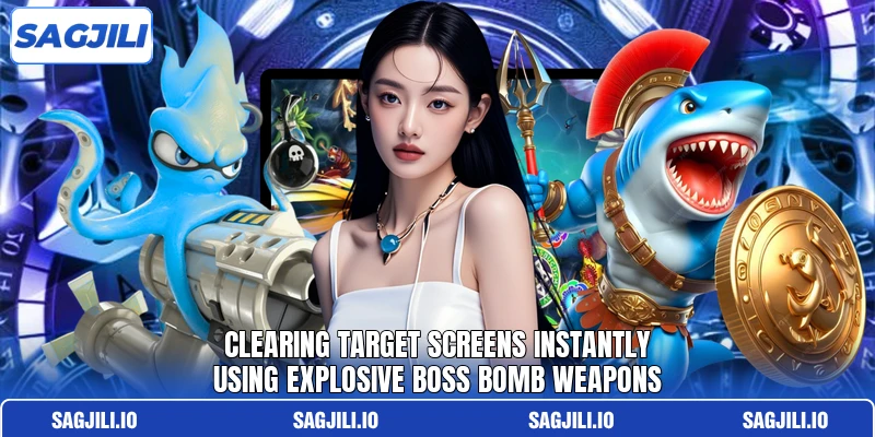 Clearing target screens instantly using explosive boss bomb weapons Clearing target screens instantly using explosive boss bomb weapons