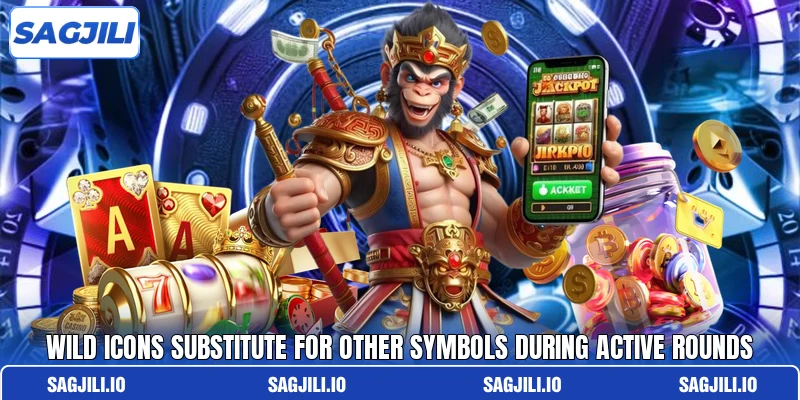 Wild icons substitute for other symbols during active rounds Wild icons substitute for other symbols during active rounds